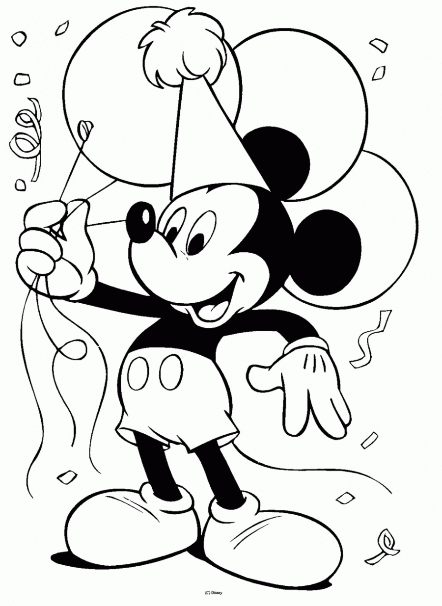 Detail Mewarnai Mickey Mouse Nomer 3