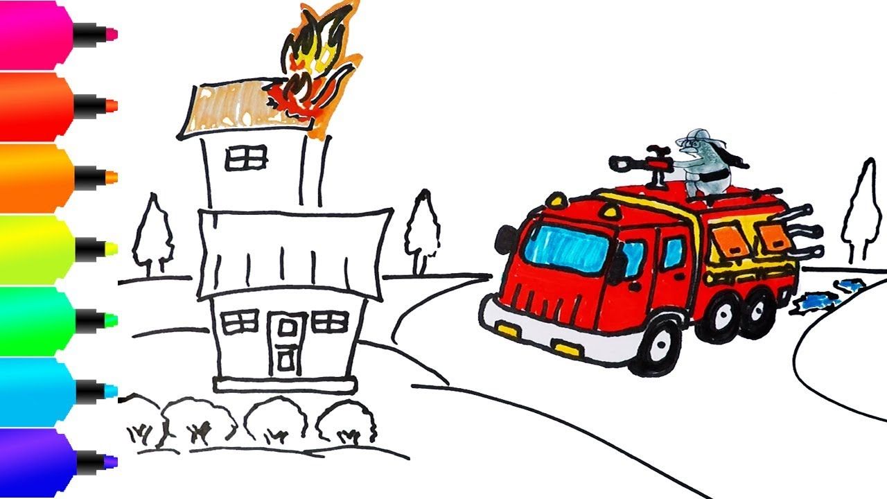 Detail Mewarnai Mobil Pemadam Kebakaran Nomer 30