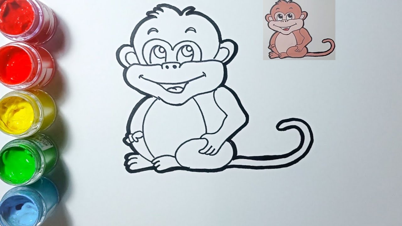 Detail Mewarnai Monyet Nomer 19