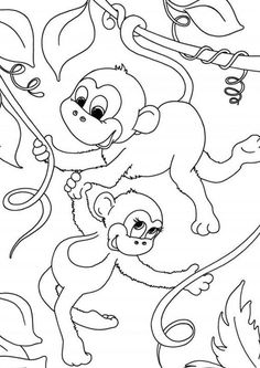Detail Mewarnai Monyet Nomer 20