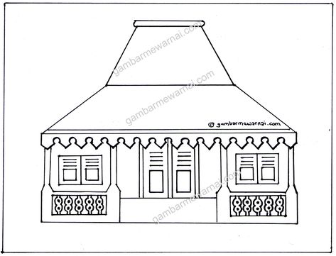 Detail Mewarnai Rumah Adat Jawa Nomer 29