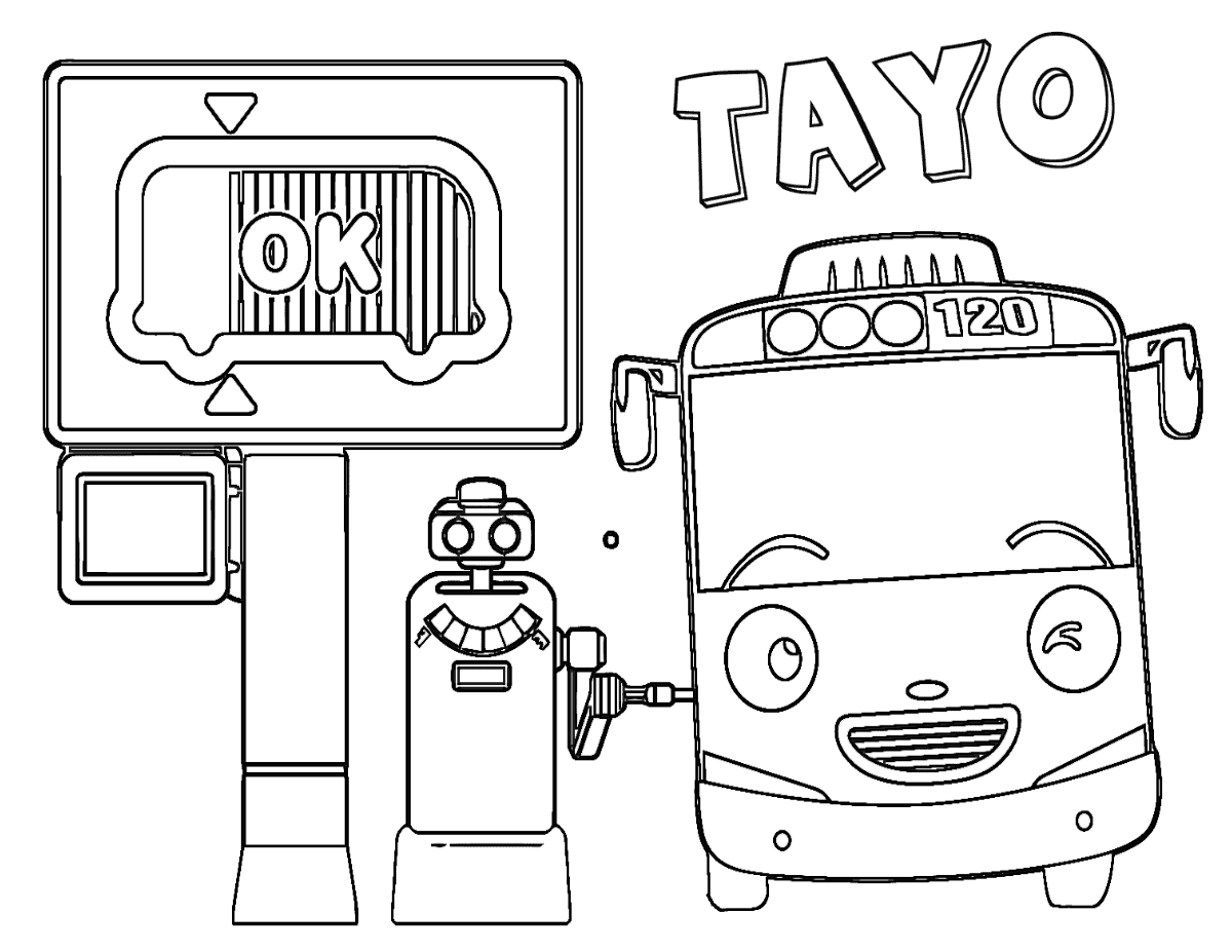 Detail Mewarnai Tayo Bus Nomer 30