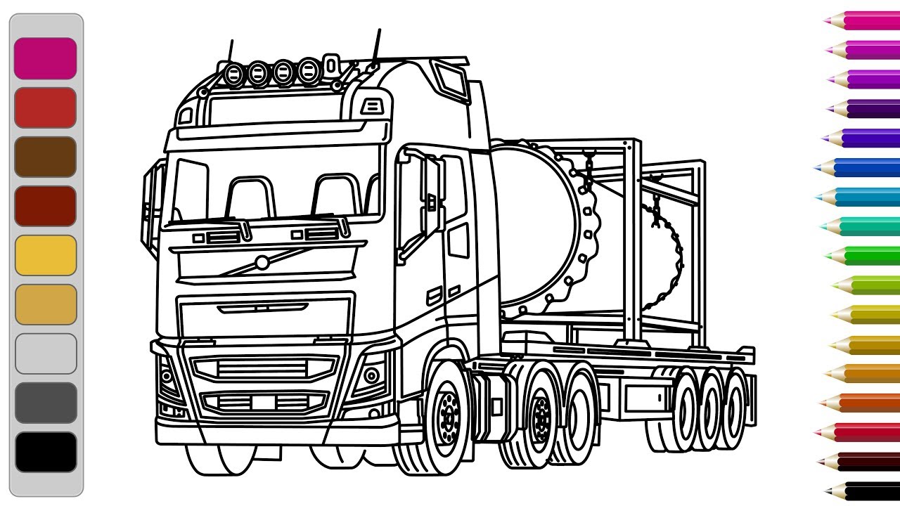 Detail Mewarnai Truk Gandeng Nomer 15