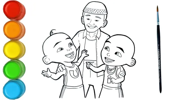 Detail Mewarnai Upin Ipin Dan Kawan Kawan Nomer 32