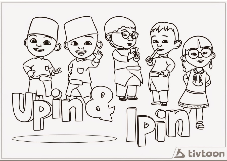 Detail Mewarnai Upin Ipin Dan Kawan Kawan Nomer 10