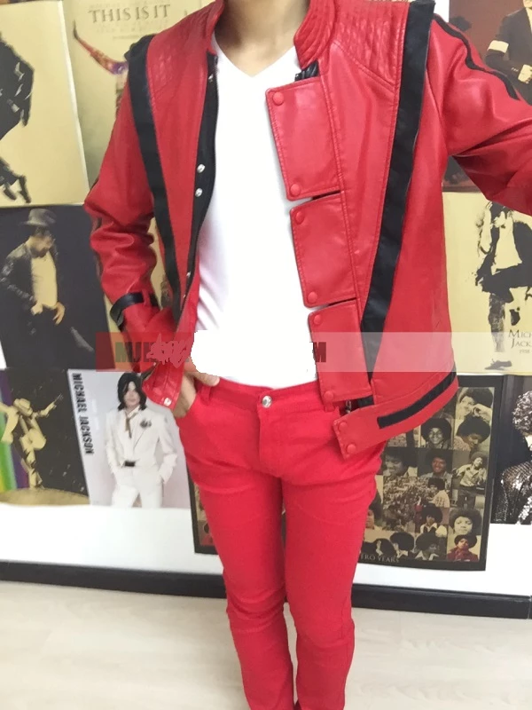 Detail Michael Jackson Red Jacket Black Pants Nomer 13