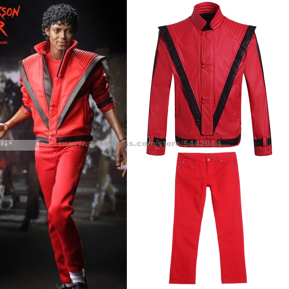 Detail Michael Jackson Red Jacket Black Pants Nomer 15