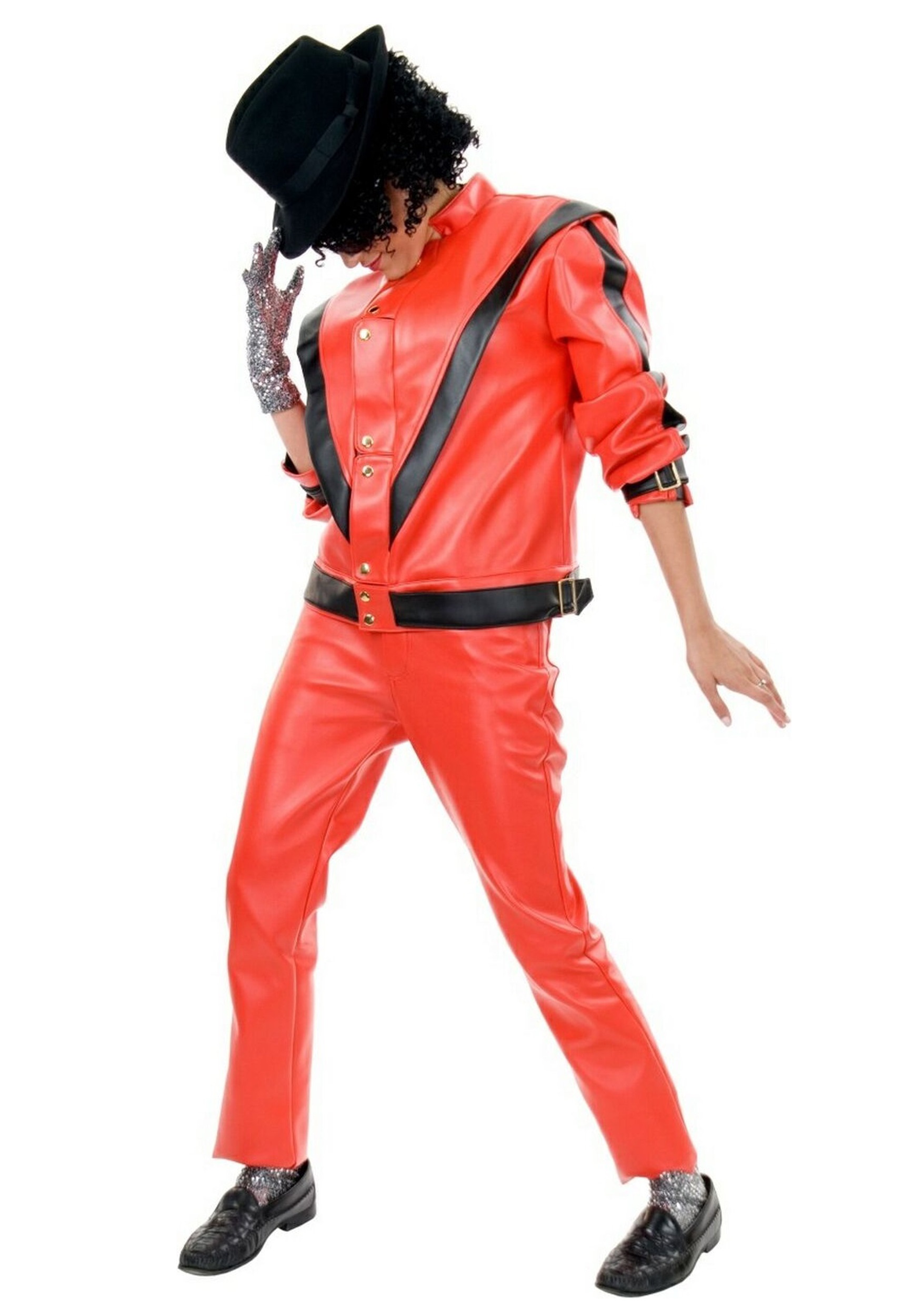 Detail Michael Jackson Red Jacket Black Pants Nomer 3