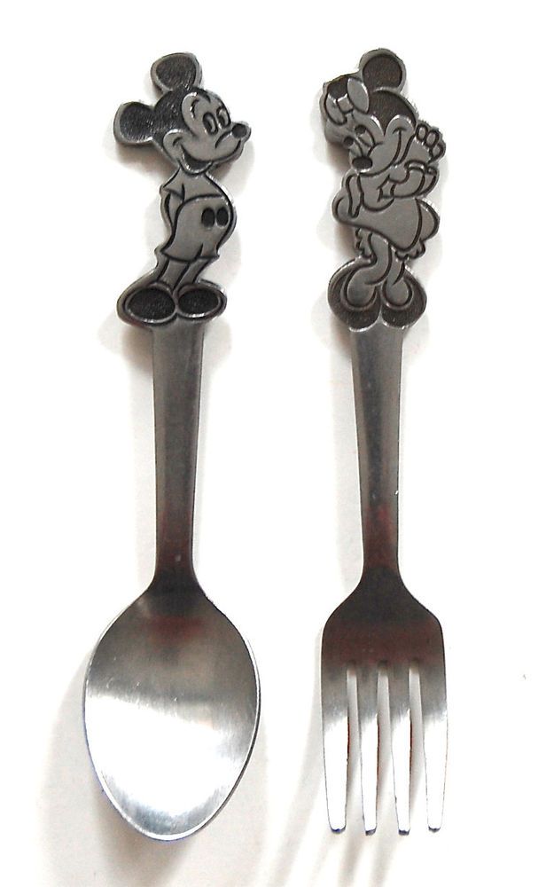 Detail Mickey Mouse Fork And Spoon Nomer 13