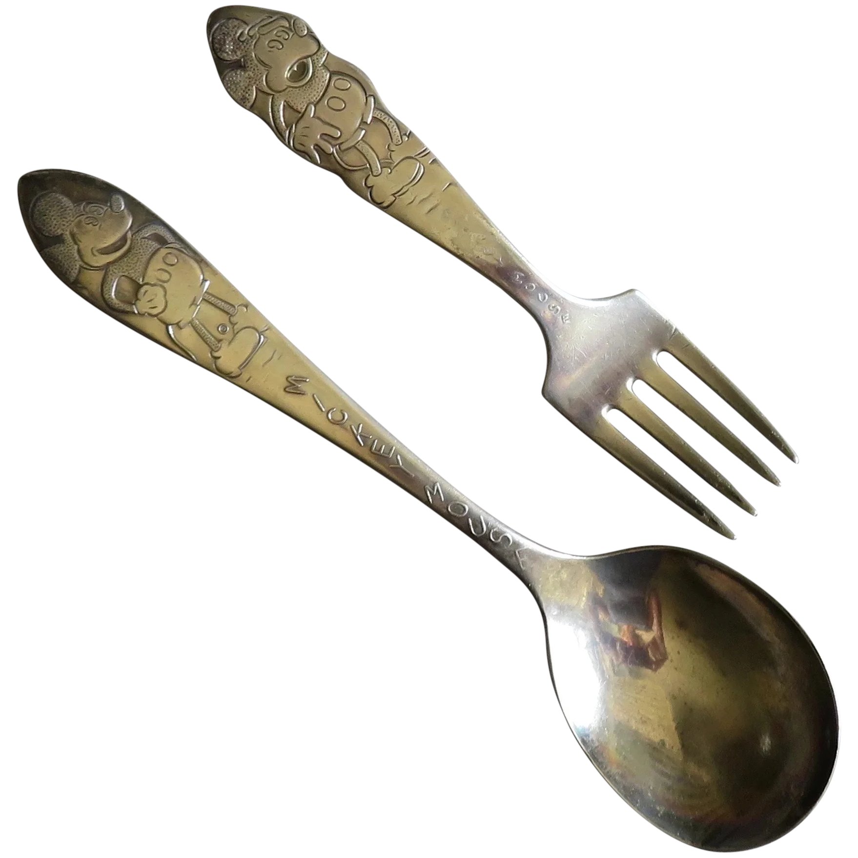 Detail Mickey Mouse Fork And Spoon Nomer 31