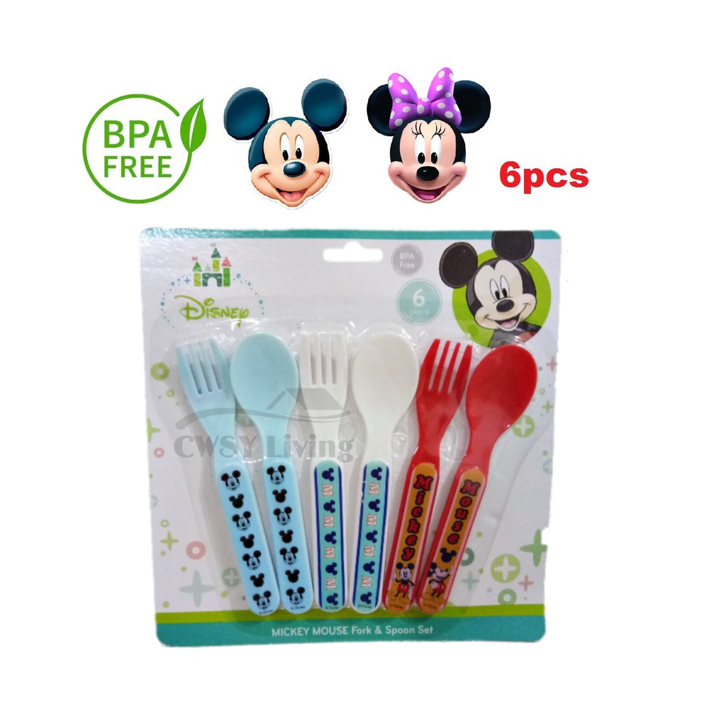 Detail Mickey Mouse Fork And Spoon Nomer 46