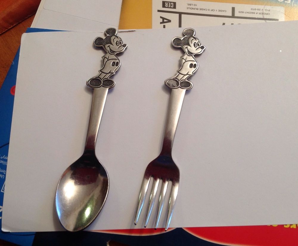 Detail Mickey Mouse Fork And Spoon Nomer 47