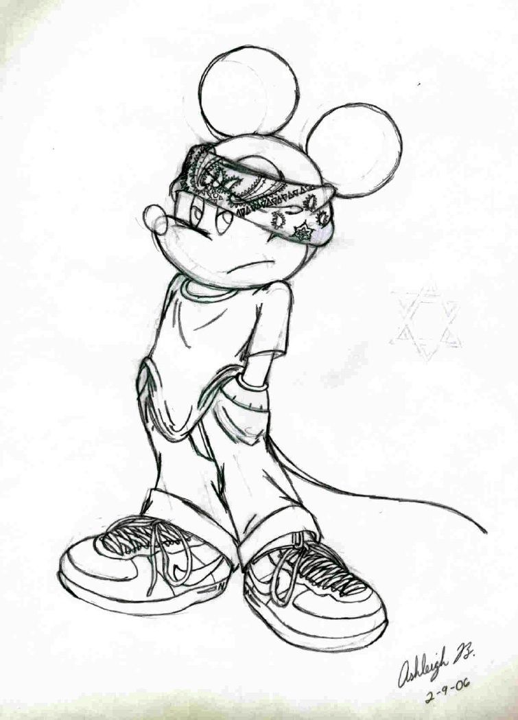 Mickey Mouse Gangster Drawings - KibrisPDR