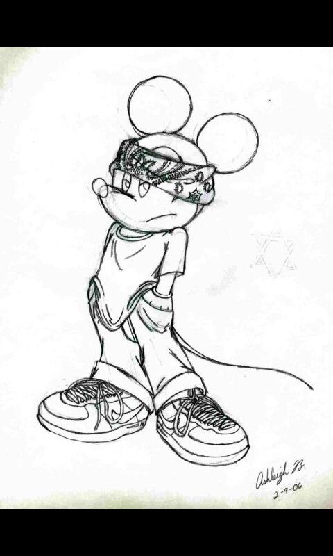 Detail Mickey Mouse Gangster Drawings Nomer 6