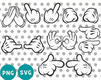 Detail Mickey Mouse Gloves Clip Art Nomer 39