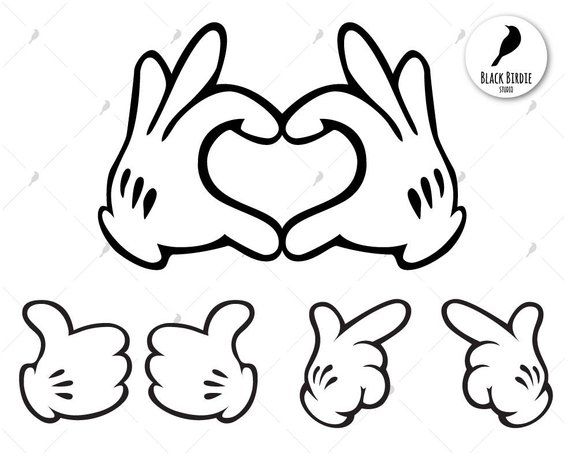 Detail Mickey Mouse Hand Clipart Nomer 43