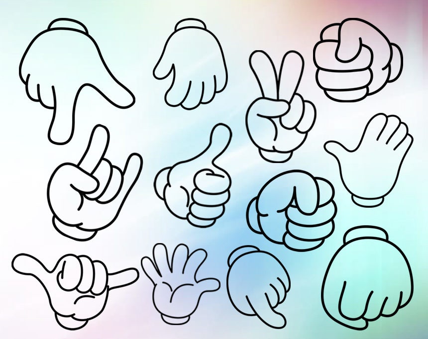 Detail Mickey Mouse Hand Clipart Nomer 51