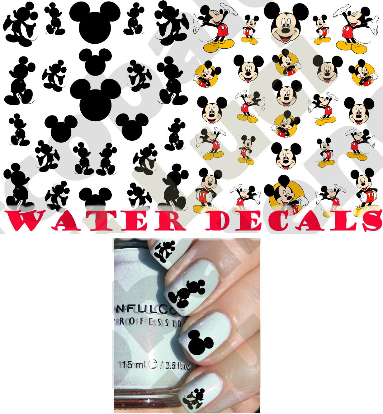 Detail Mickey Mouse Nail Art Stickers Nomer 39