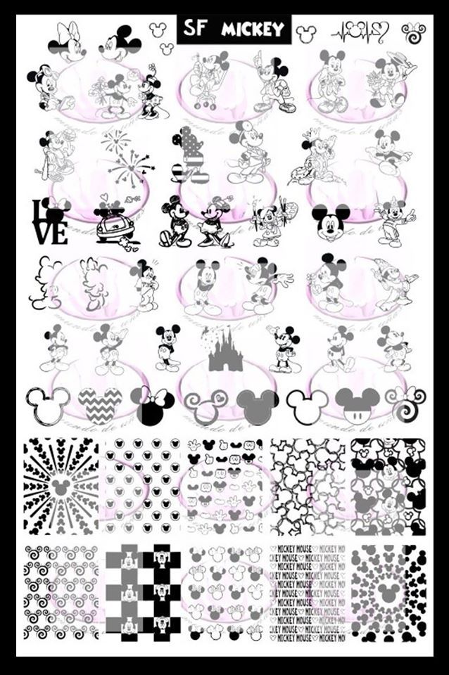 Detail Mickey Mouse Nail Stamp Plate Nomer 2