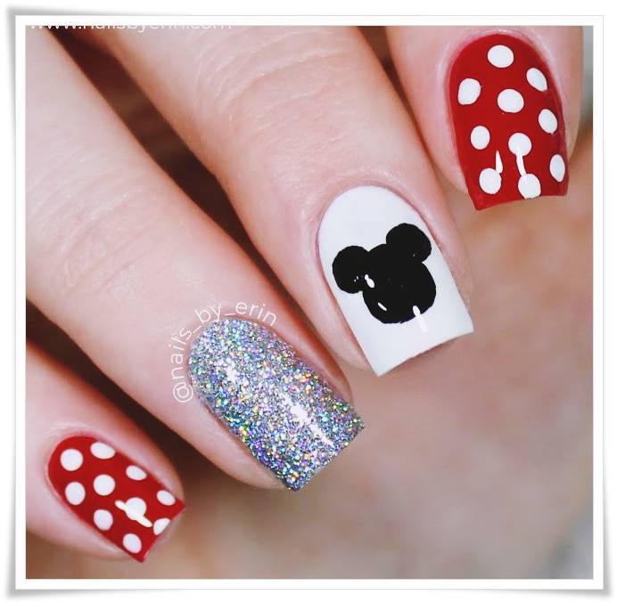 Detail Mickey Mouse Nails Design Nomer 7