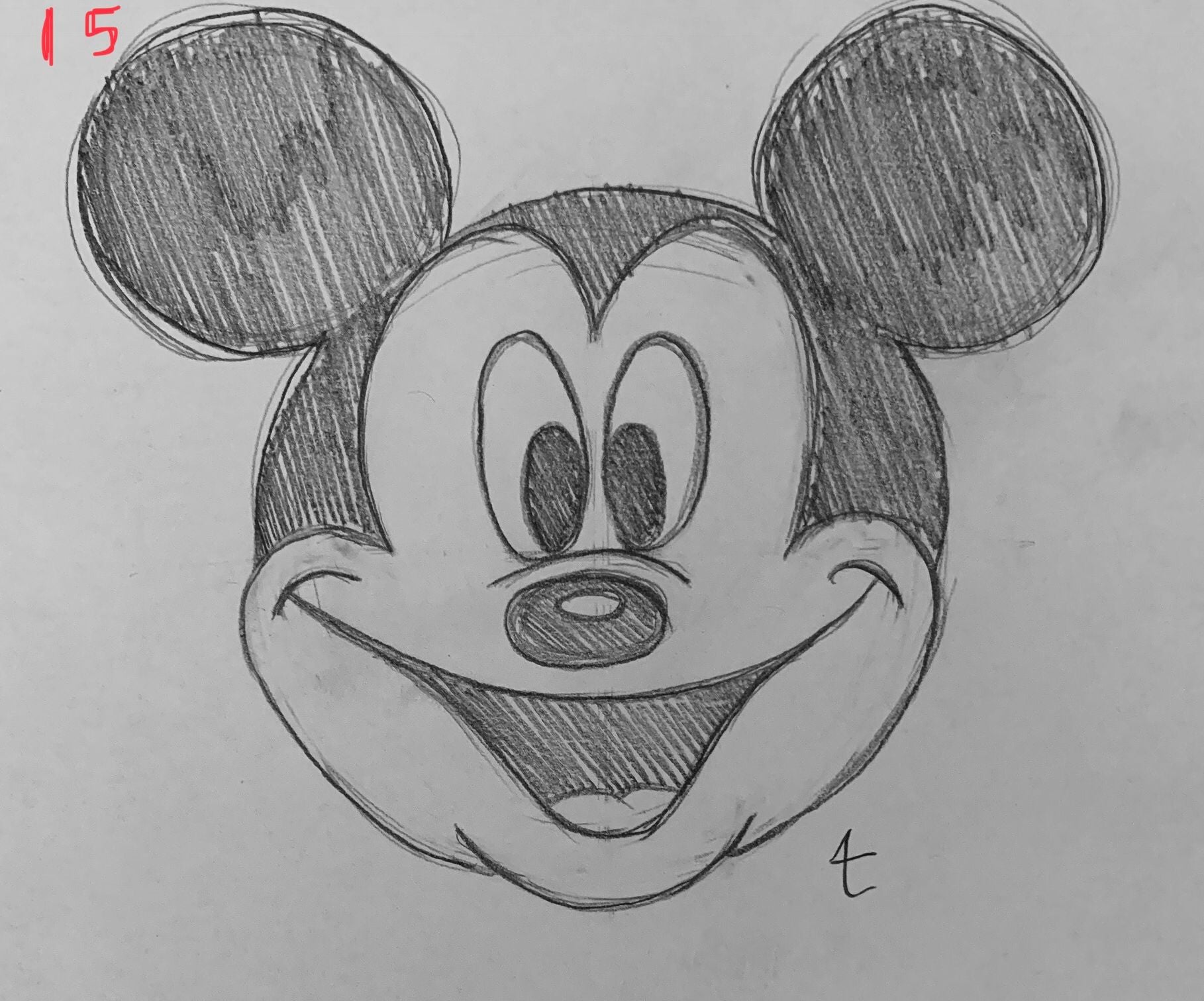 Detail Mickey Mouse Pencil Sketch Nomer 16