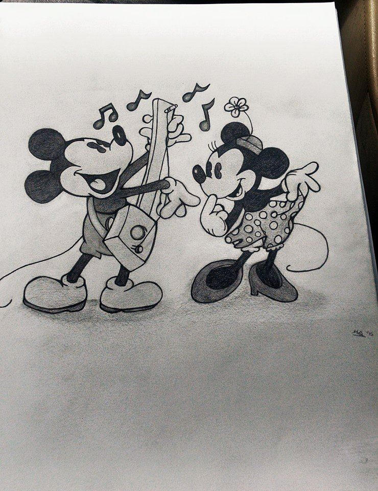Detail Mickey Mouse Pencil Sketch Nomer 17