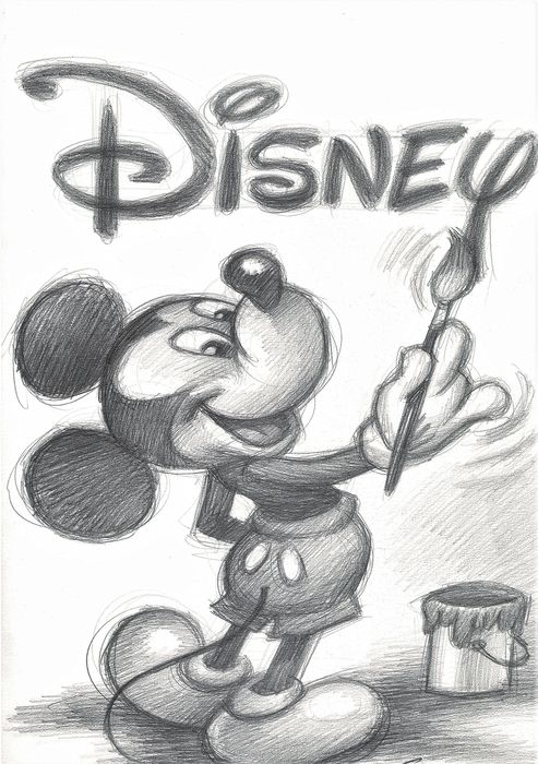 Detail Mickey Mouse Pencil Sketch Nomer 29