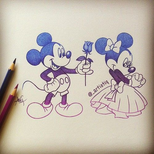 Detail Mickey Mouse Pencil Sketch Nomer 50