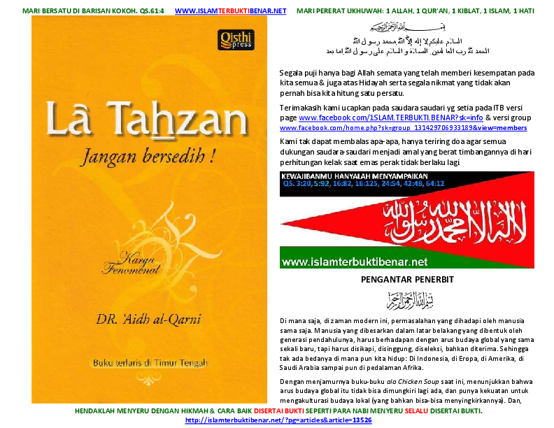 Detail La Tahzan Pdf Full Version Nomer 4