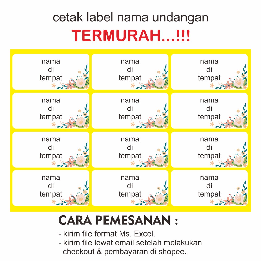 Detail Label Nama Undangan Nomer 26