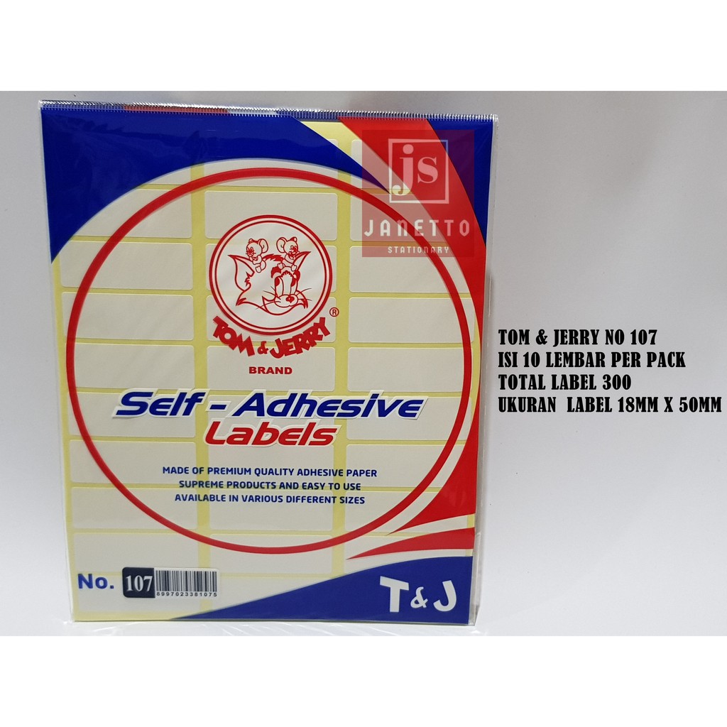 Detail Label Tom And Jerry 107 Nomer 6