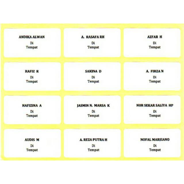 Detail Label Undangan Kosong Nomer 10