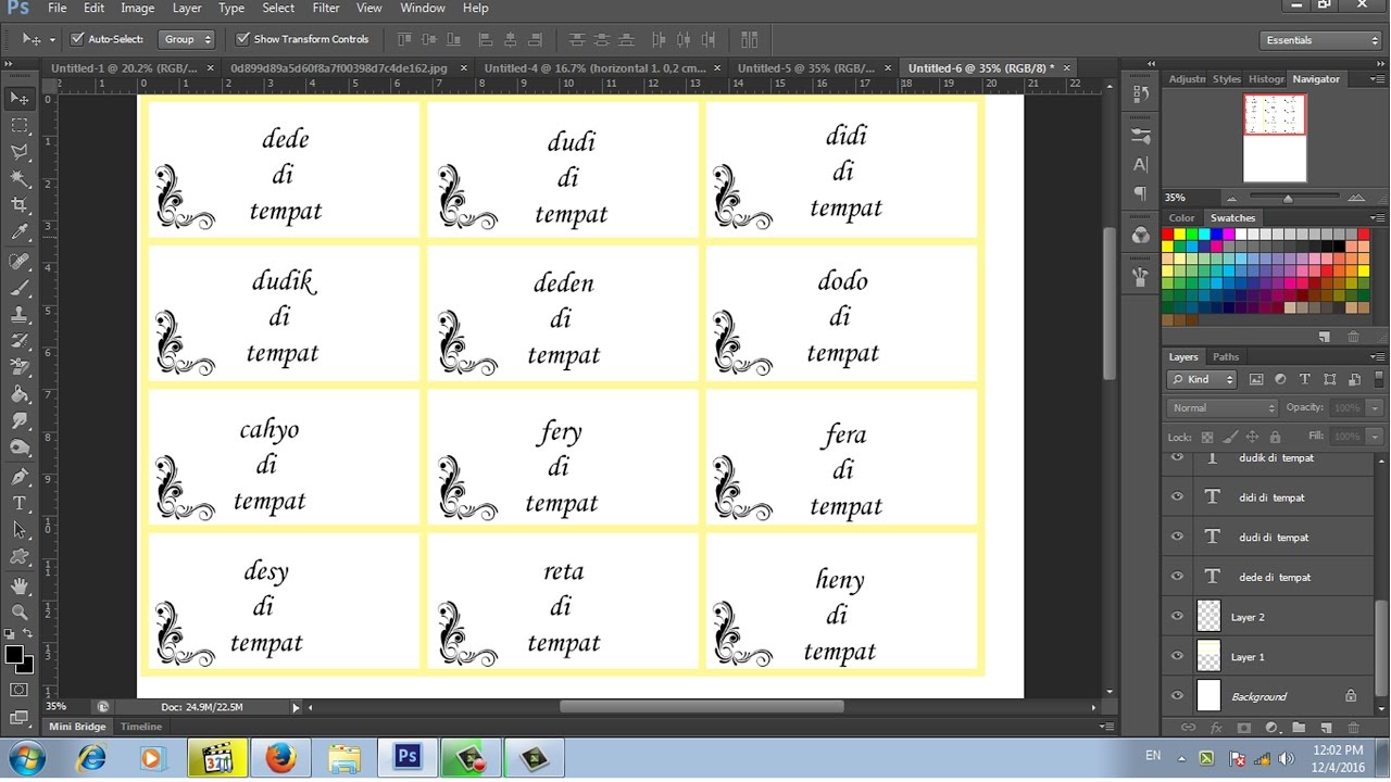 Detail Label Undangan Kosong Nomer 52