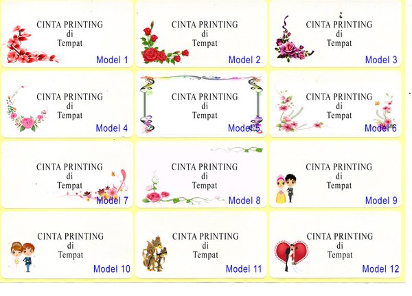 Detail Label Undangan Motif Nomer 55
