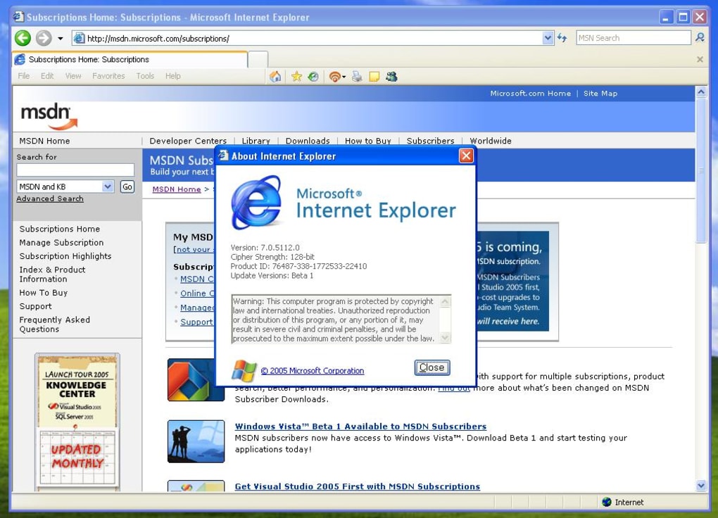 Microsoft Internet Explorer 7 Downloads - KibrisPDR