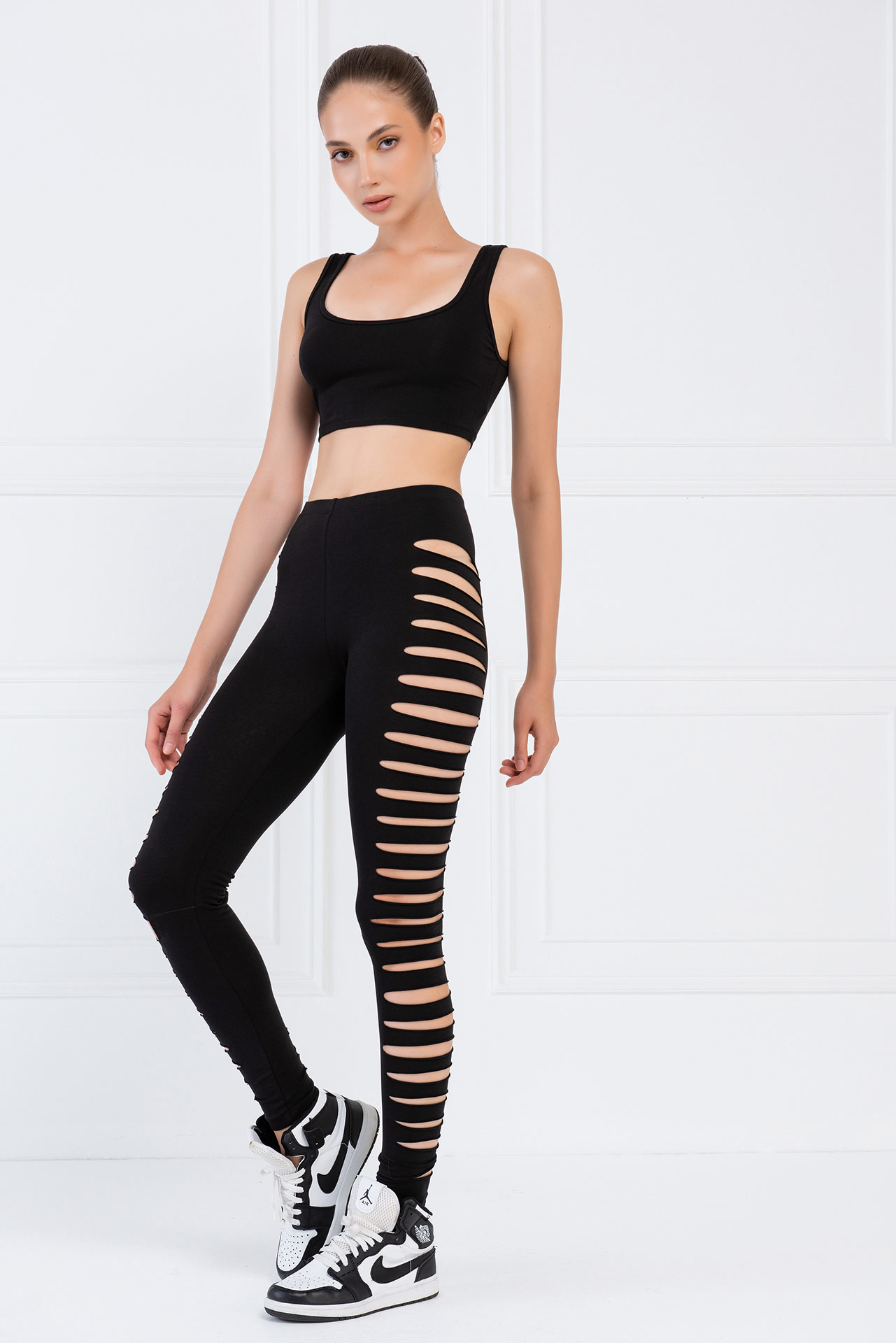 Detail Ladder Cutout Leggings Nomer 23