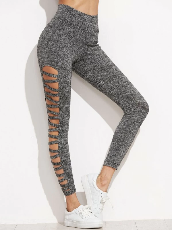 Detail Ladder Cutout Leggings Nomer 26