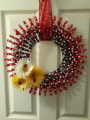 Detail Ladybug Clothespin Wreath Nomer 18