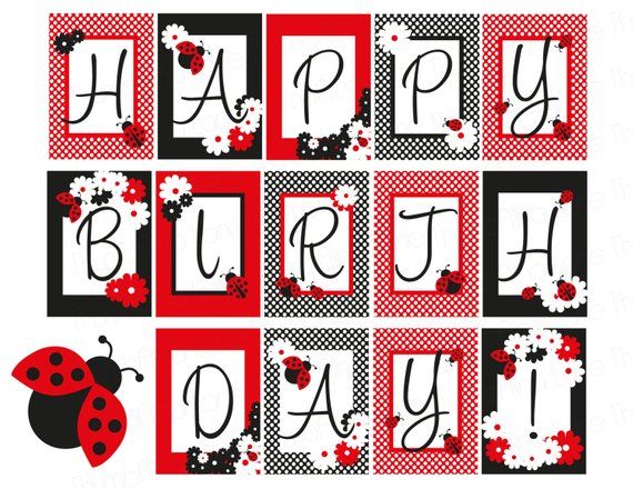 Detail Ladybug Happy Birthday Banner Nomer 18