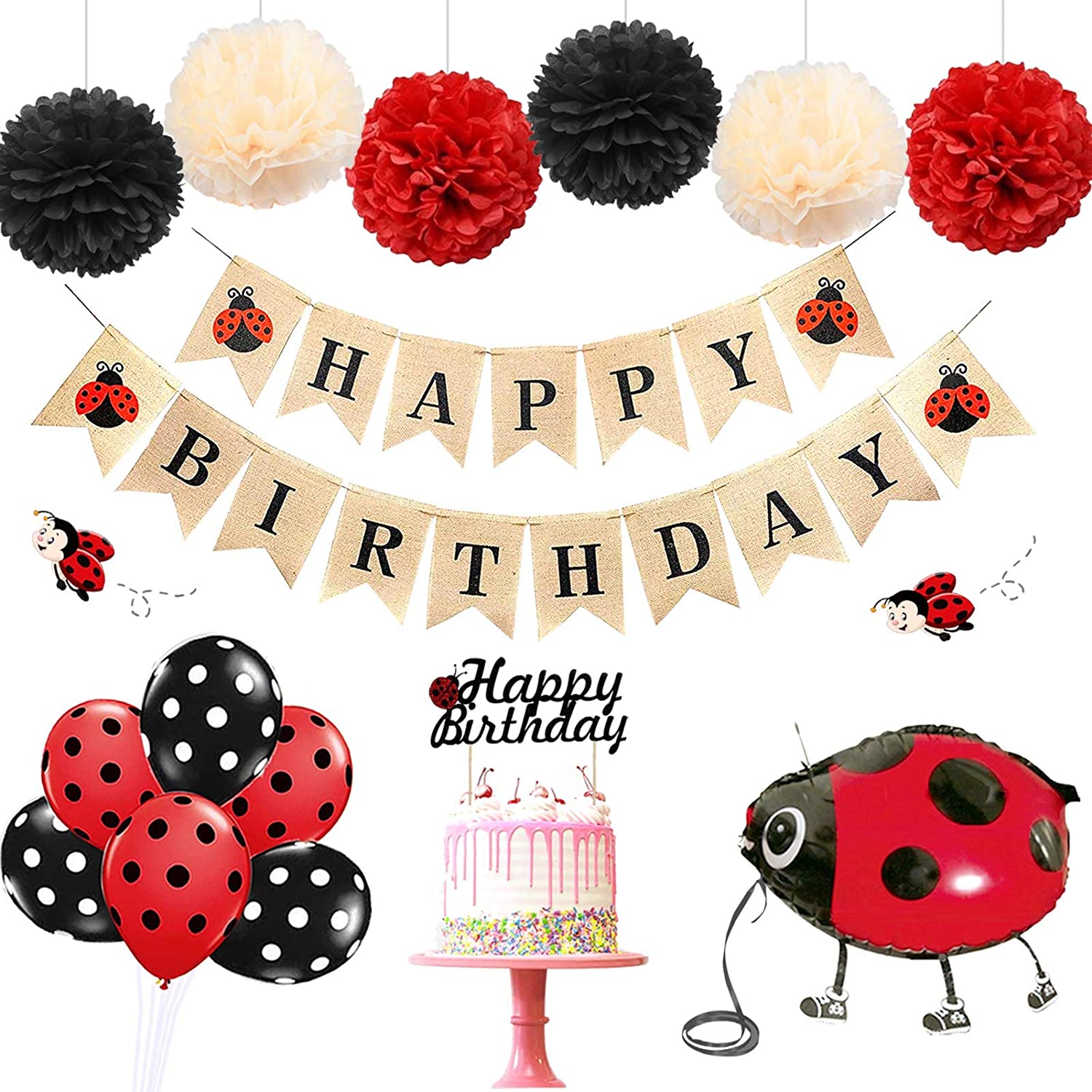 Detail Ladybug Happy Birthday Banner Nomer 5