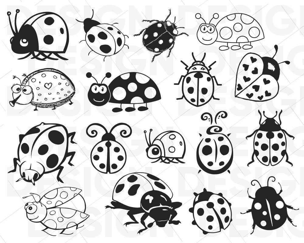 Detail Ladybug Silhouette Clip Art Nomer 4