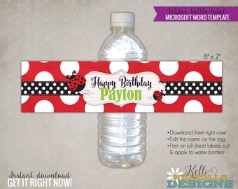 Detail Ladybug Water Bottle Labels Free Nomer 39