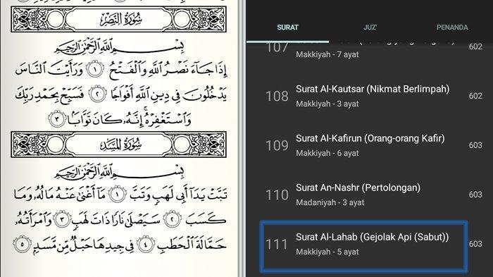 Detail Lafal Surat Al Lahab Nomer 4