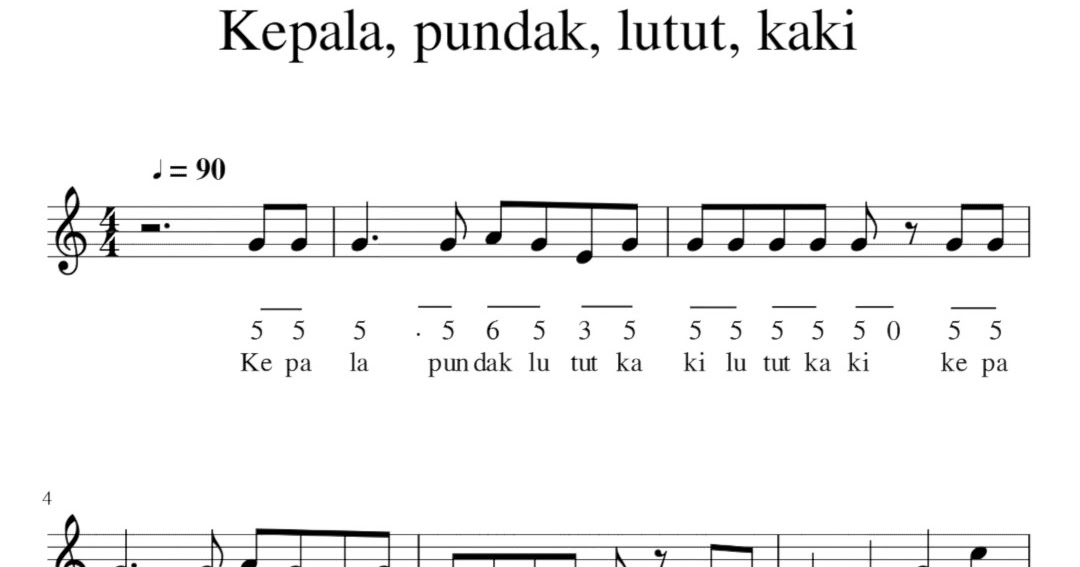 Detail Lagu Anak Anak Kepala Pundak Lutut Kaki Nomer 24