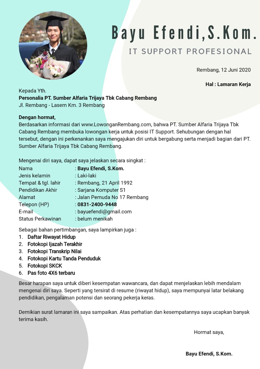 Detail Lamaran Contoh Cv Nomer 53