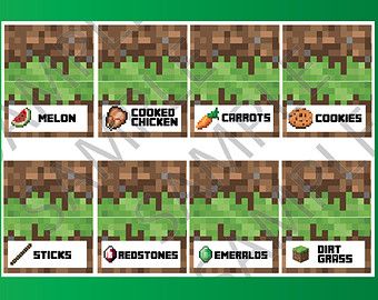 Detail Minecraft Food Tent Cards Free Nomer 13