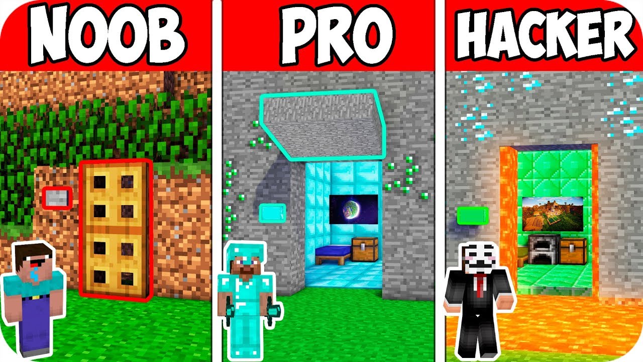 Detail Minecraft Noob Vs Pro Vs Hacker Vs God Membuat Rumah Nomer 19