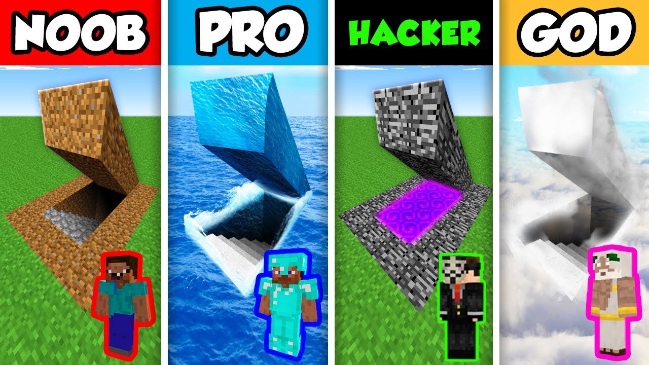 Detail Minecraft Noob Vs Pro Vs Hacker Vs God Membuat Rumah Nomer 29