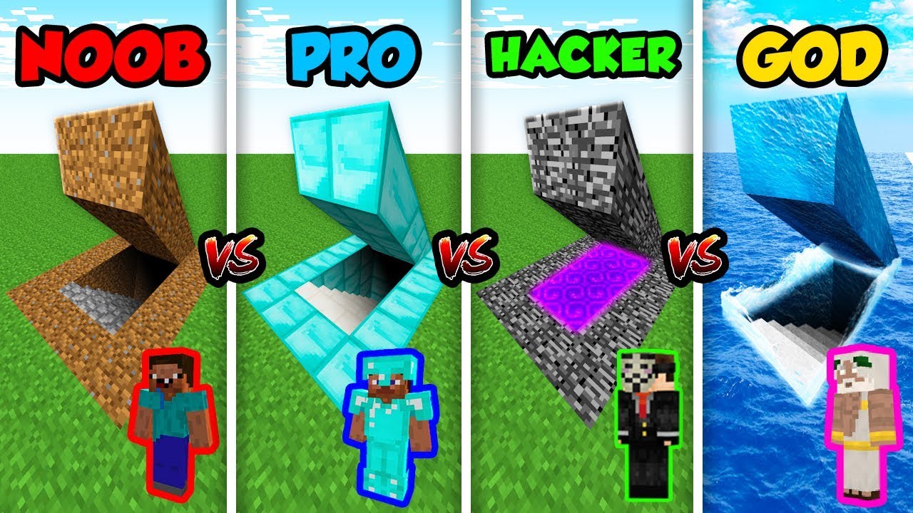 Detail Minecraft Noob Vs Pro Vs Hacker Vs God Membuat Rumah Nomer 30