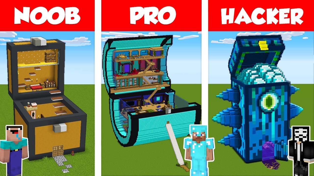 Detail Minecraft Noob Vs Pro Vs Hacker Vs God Membuat Rumah Nomer 32